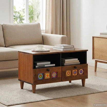 Coffee Table with Drawer Brown 80 x 54 x 40 cm Solid Mango Wood