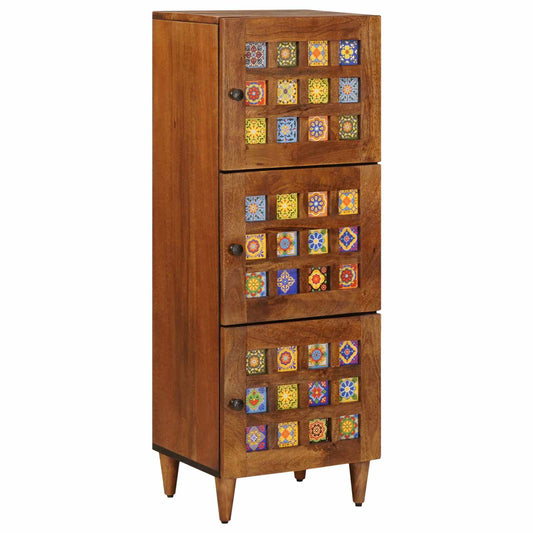 Highboard Walnut 40 x 33 x 110 cm Solid Mango Wood