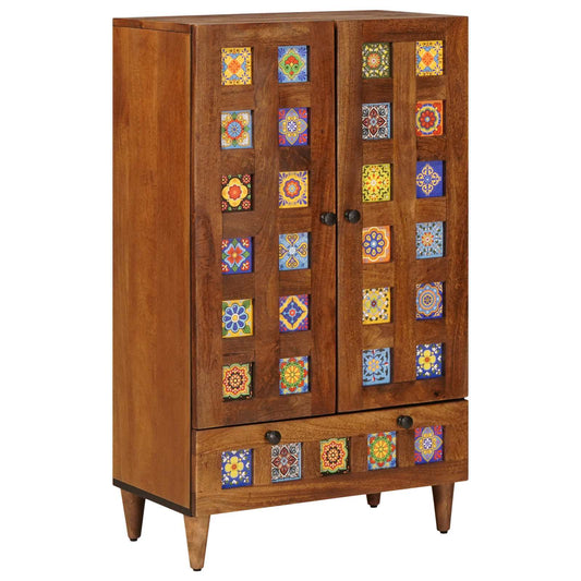 Highboard Walnut 60 x 33.5 x 100 cm Solid Mango Wood