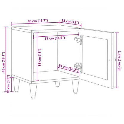 Bedside Cabinet Natural 40 x 33.5 x 46 cm Solid Mango Wood