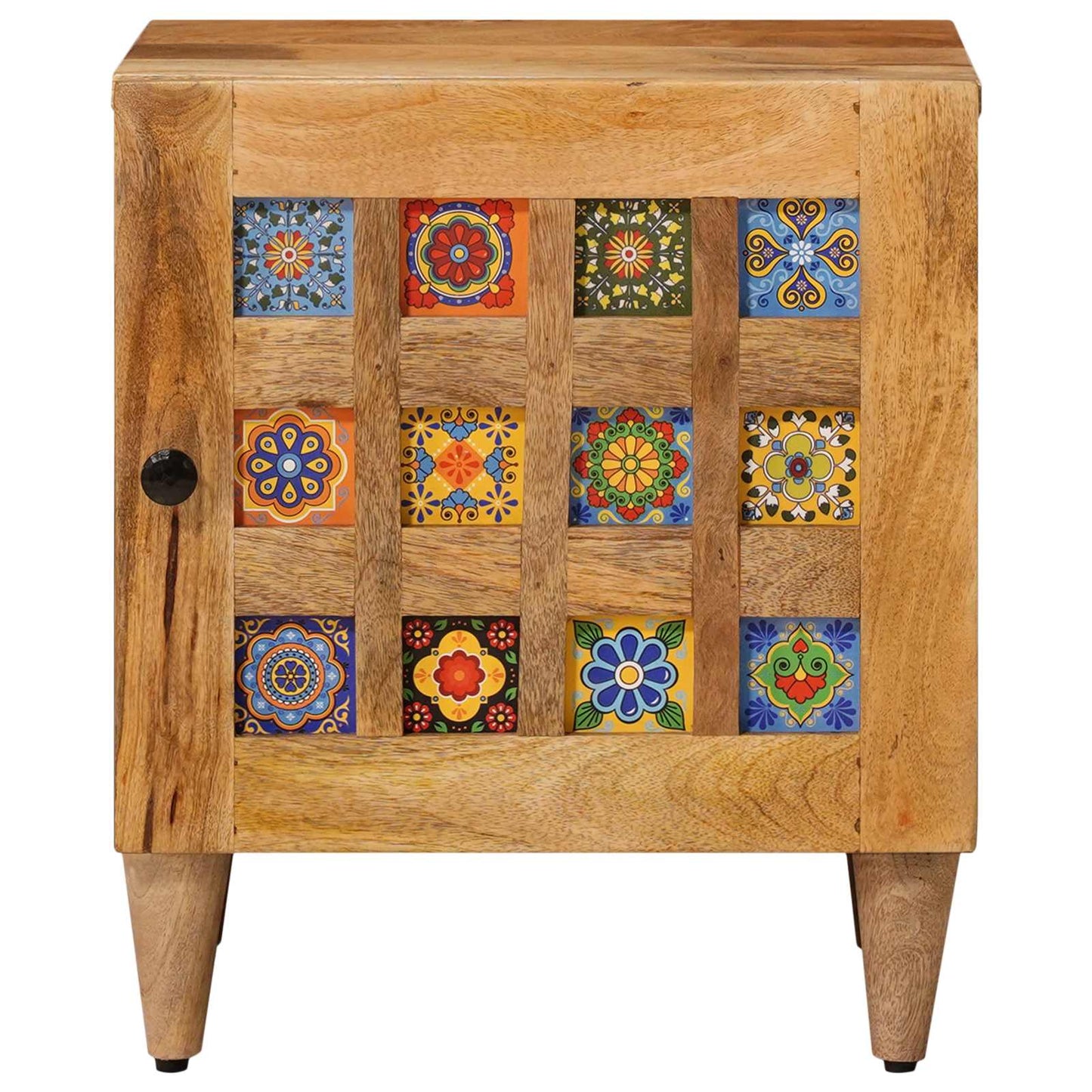 Bedside Cabinet 2 pcs Natural 40 x 33 x 46 cm Solid Mango Wood