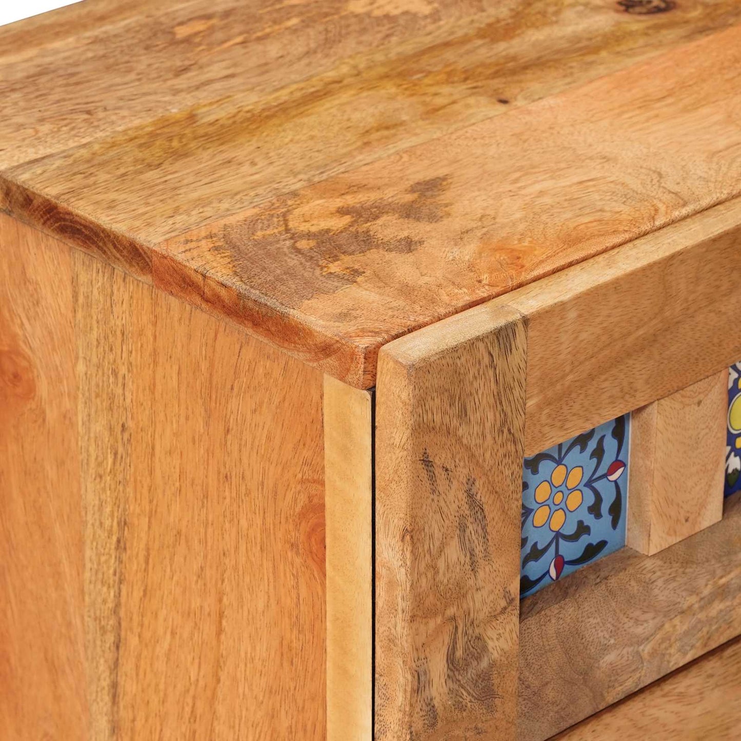 Bedside Cabinet Natural 40 x 33.5 x 46 cm Solid Mango Wood