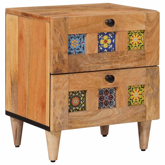 Bedside Cabinet Natural 40 x 33 x 46 cm Solid Mango Wood