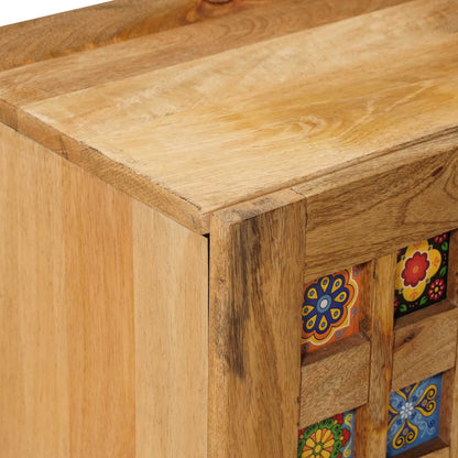 TV Cabinet with Shelf Natural 105 x 33 x 46 cm Solid Mango Wood