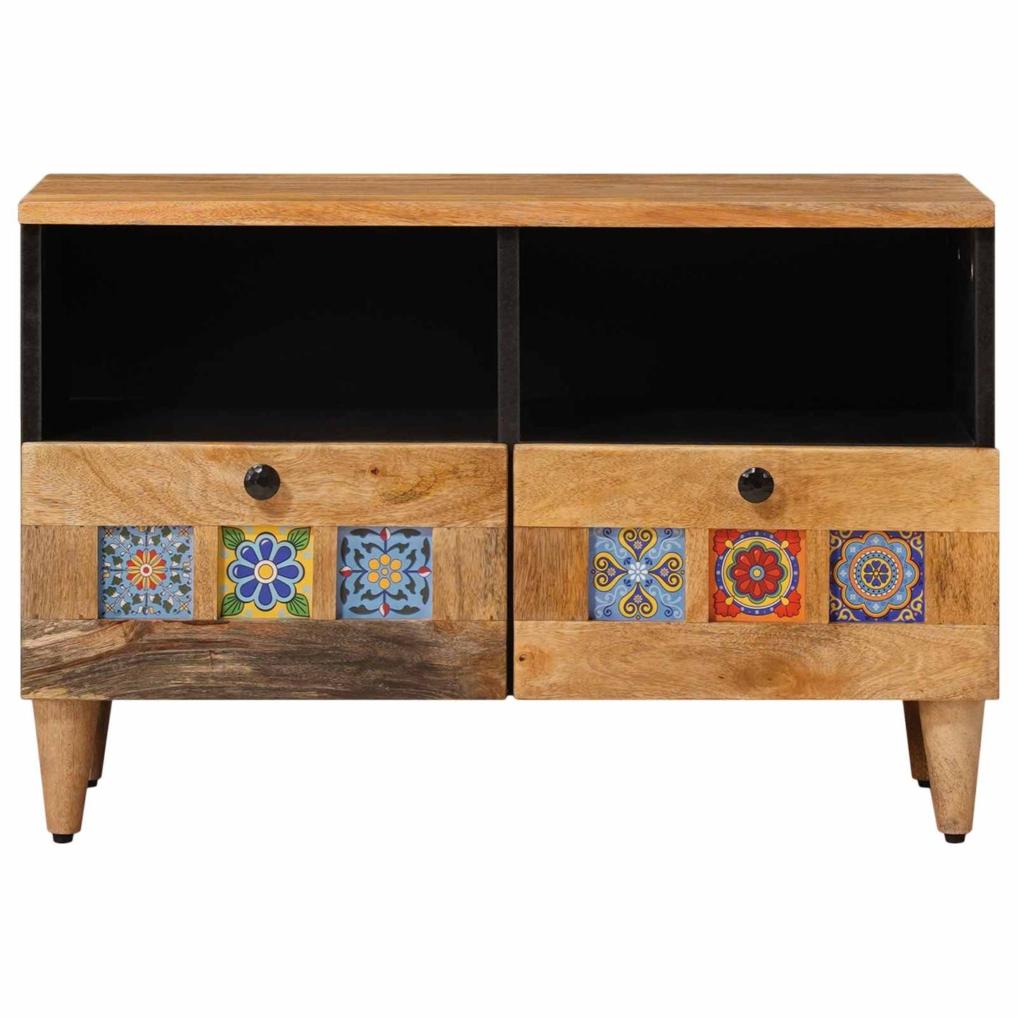 TV Cabinet with Drawer Natural 70 x 33 x 46 cm Solid Mango Wood