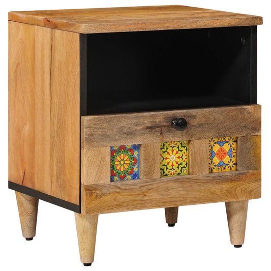 Bedside Cabinet Natural 40 x 33 x 46 cm Solid Mango Wood
