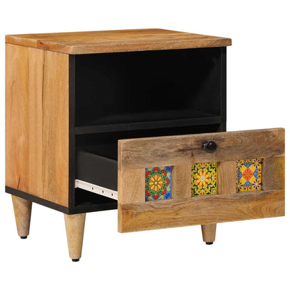 Bedside Cabinet Natural 40 x 33 x 46 cm Solid Mango Wood