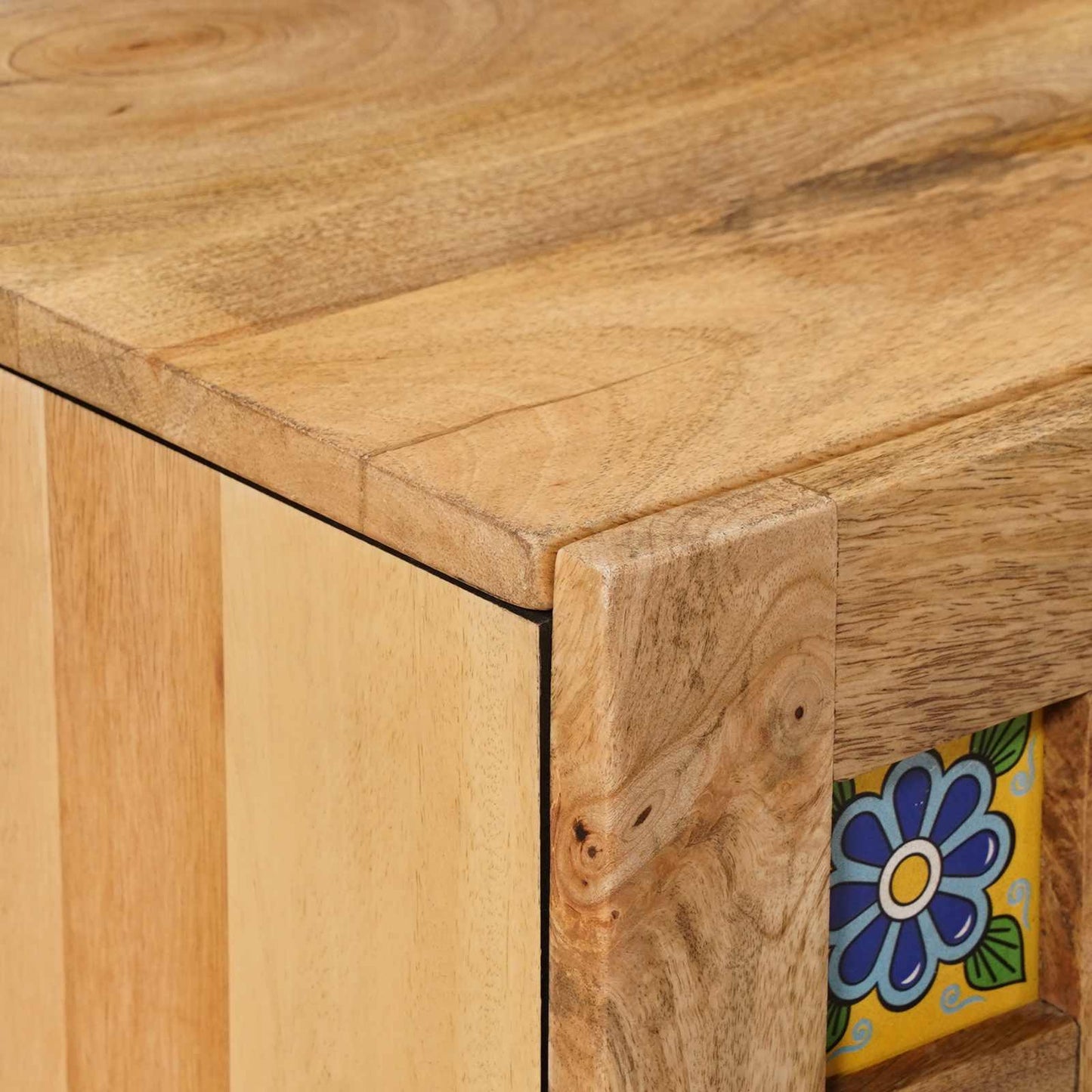 TV Cabinet Natural 105 x 33.5 x 46 cm Solid Mango Wood
