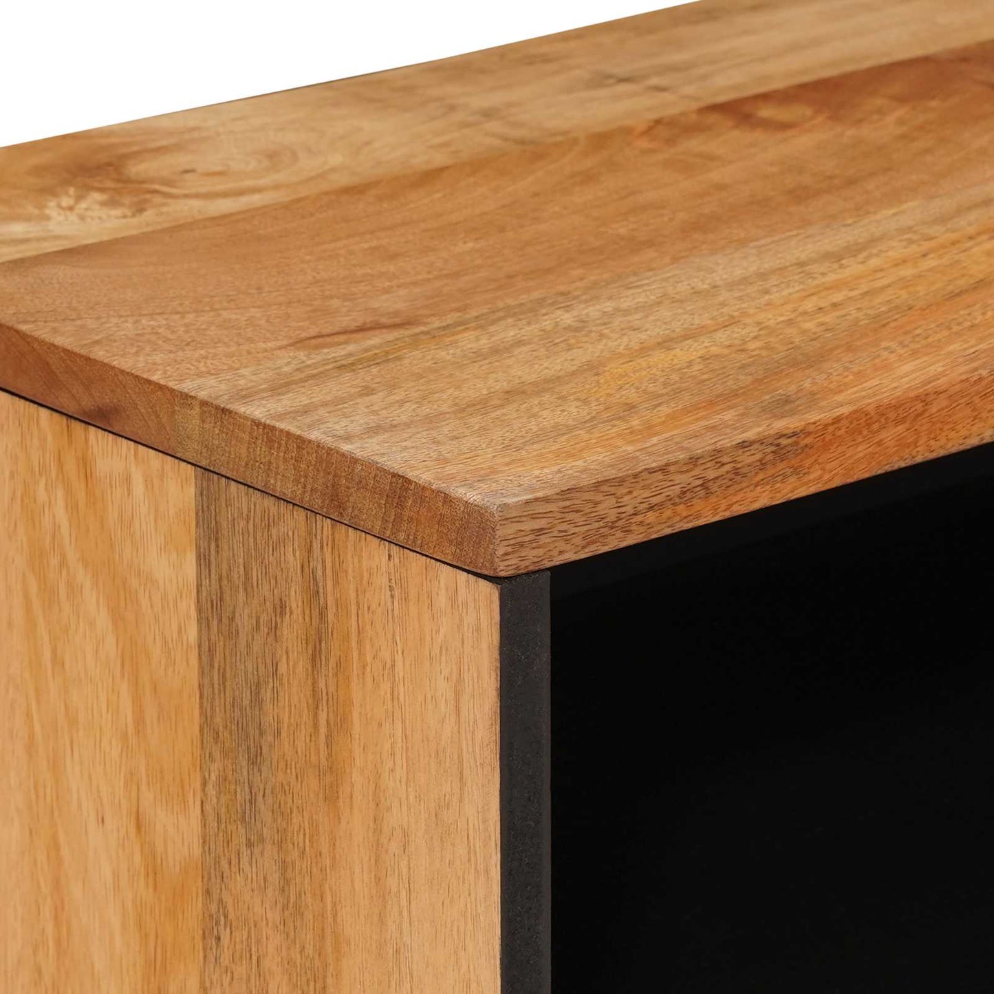 TV Cabinet with Door Natural 80 x 33 x 46 cm Solid Mango Wood