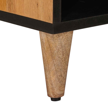 TV Cabinet with Door Natural 80 x 33 x 46 cm Solid Mango Wood