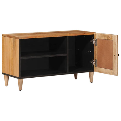 TV Cabinet with Door Natural 80 x 33 x 46 cm Solid Mango Wood