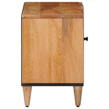TV Cabinet with Door Natural 80 x 33 x 46 cm Solid Mango Wood