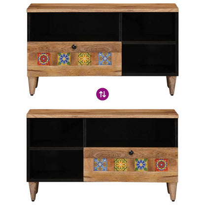 TV Cabinet with Drawer Natural 80 x 33 x 46 cm Solid Mango Wood