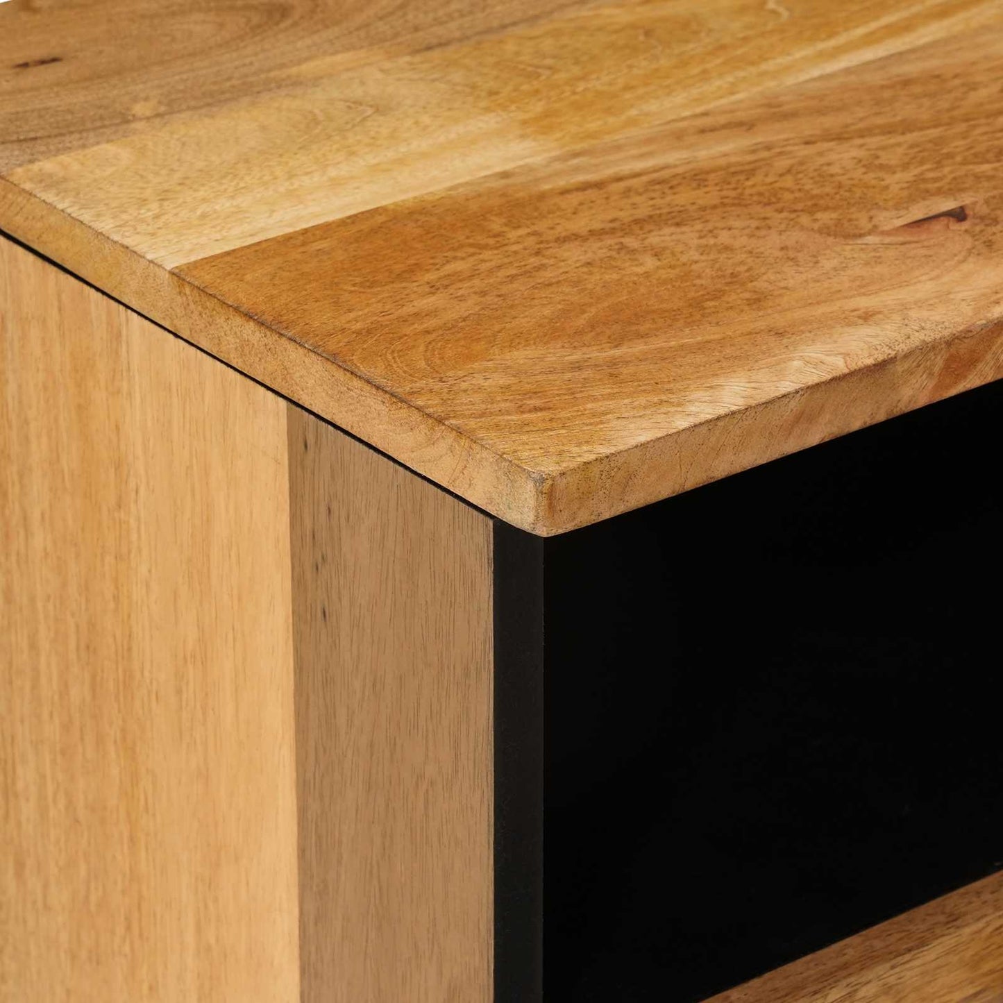 TV Cabinet with Shelf Natural 100 x 33 x 46 cm Solid Mango Wood