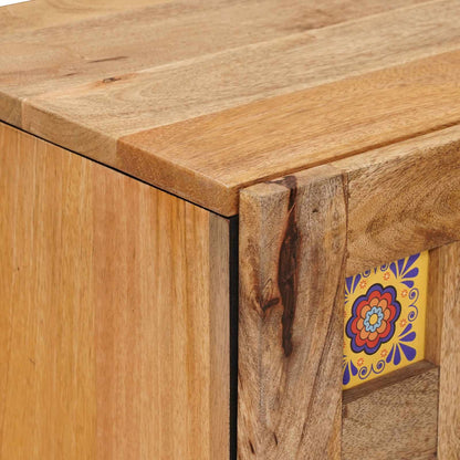 Sideboard with Storage Natural 40 x 33 x 75 cm Solid Mango Wood