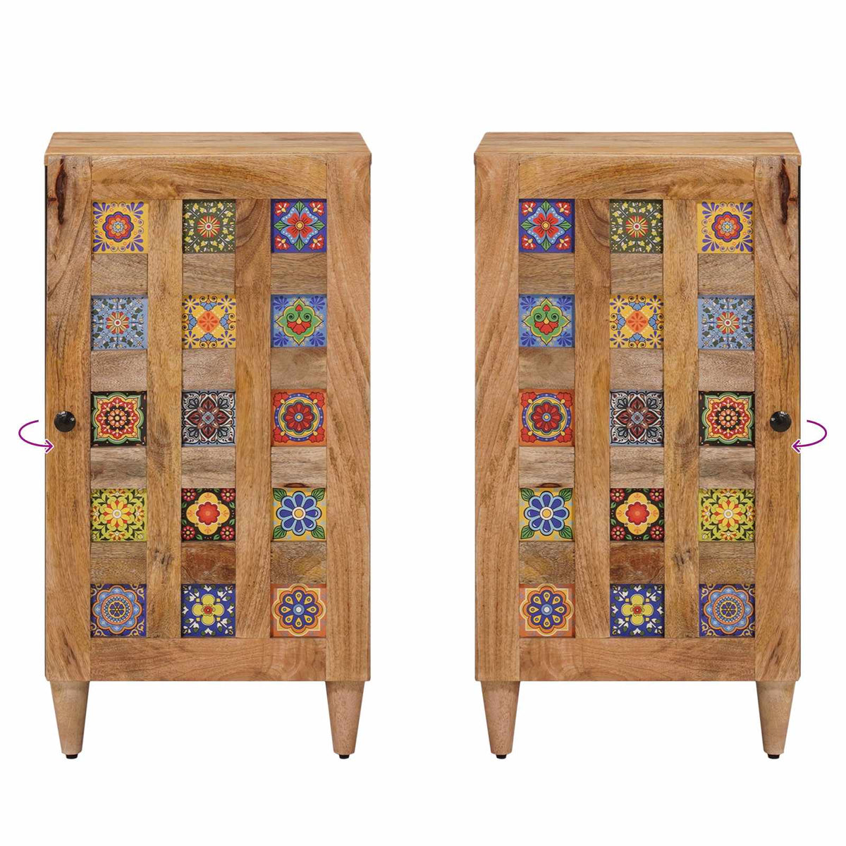 Sideboard with Storage Natural 40 x 33 x 75 cm Solid Mango Wood