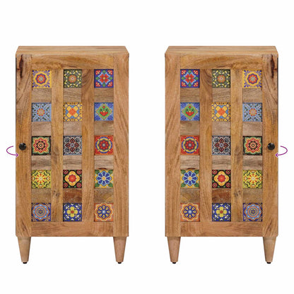 Sideboard with Storage Natural 40 x 33 x 75 cm Solid Mango Wood