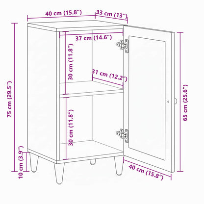 Sideboard with Storage Natural 40 x 33 x 75 cm Solid Mango Wood