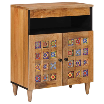 Sideboard with Door Natural 60 x 33.5 x 75 cm Solid Mango Wood