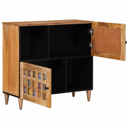 Sideboard with Storage Natural 80 x 33 x 75 cm Solid Mango Wood