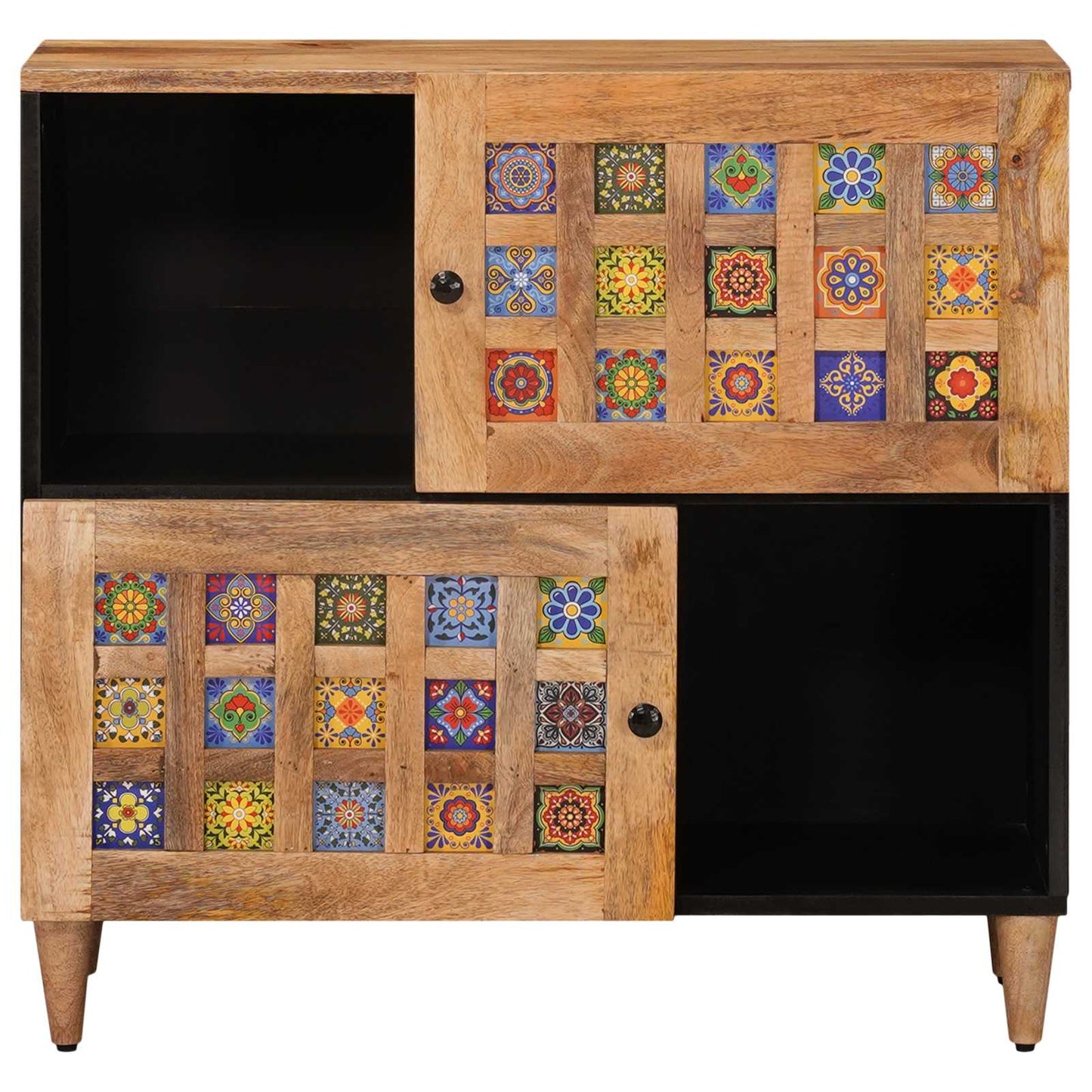 Sideboard with Storage Natural 80 x 33 x 75 cm Solid Mango Wood