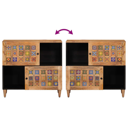 Sideboard with Storage Natural 80 x 33 x 75 cm Solid Mango Wood