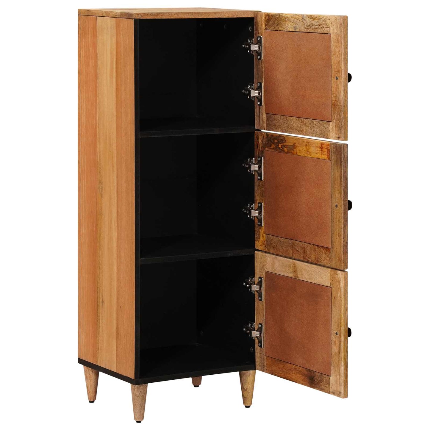 Highboard with Door Natural 40 x 33 x 110 cm Solid Mango Wood