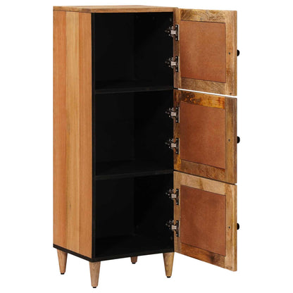 Highboard with Door Natural 40 x 33 x 110 cm Solid Mango Wood