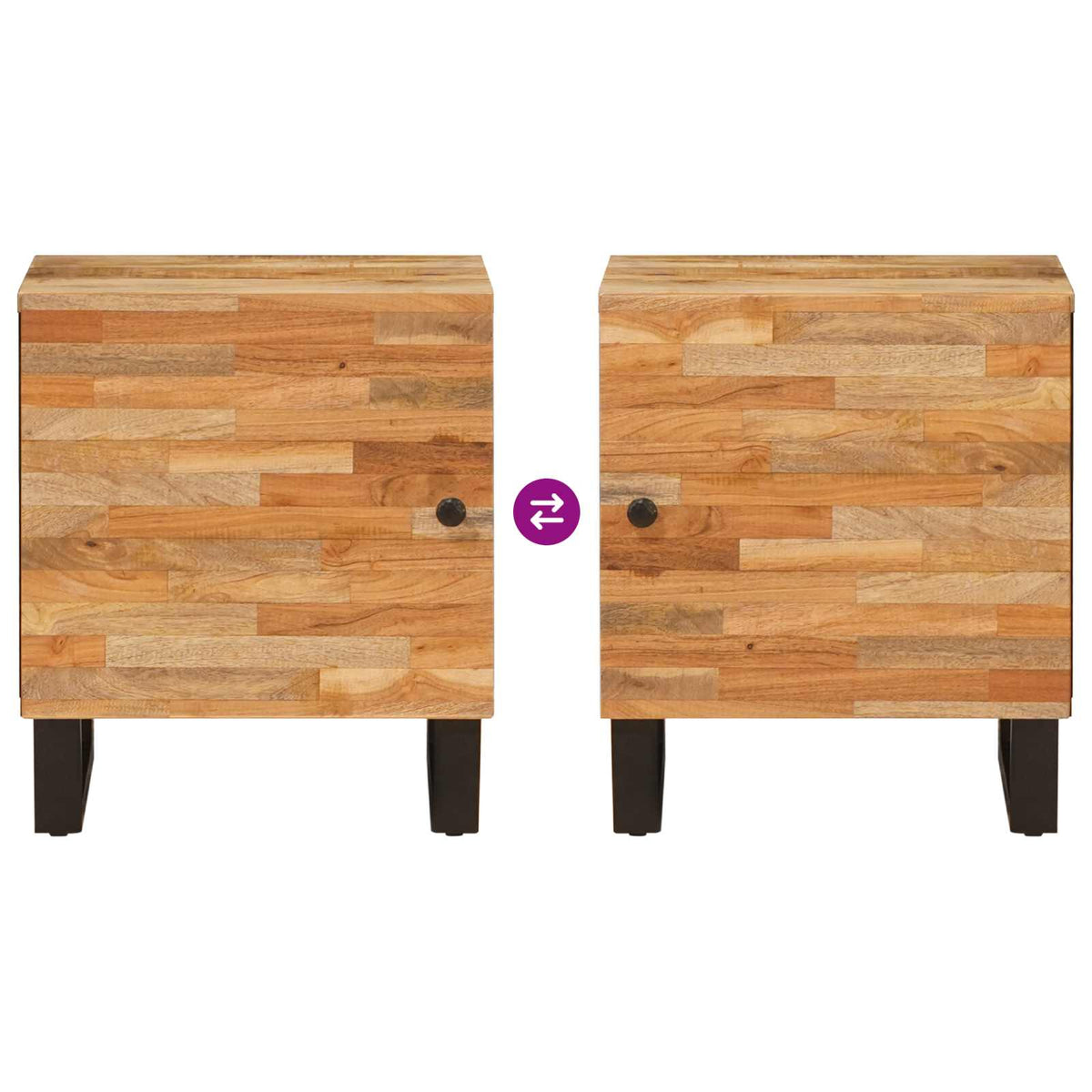 Bedside Cabinet Brown 40 x 33 x 46 cm Solid Mango Wood