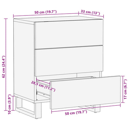Bed cabinet with Drawer Brown 50 x 33 x 62 cm Solid Mango Wood