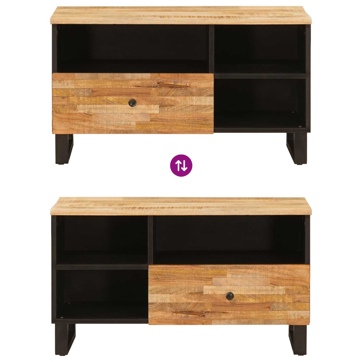 TV Cabinet Brown 80 x 33 x 46 cm Solid Mango Wood