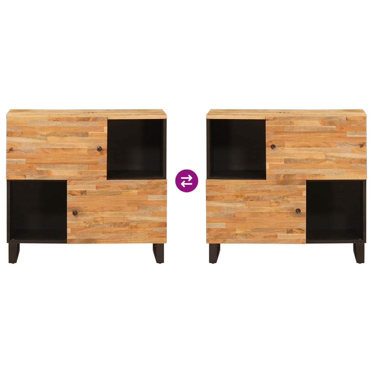 Side Cabinet Brown 80 x 33 x 75 cm Solid Mango Wood