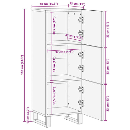 Storage Highboard Brown 40 x 33 x 110 cm Solid Mango Wood
