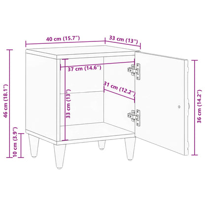 Bedside Cabinet 2 pcs Brown 40 x 33.5 x 46 cm Solid Mango Wood