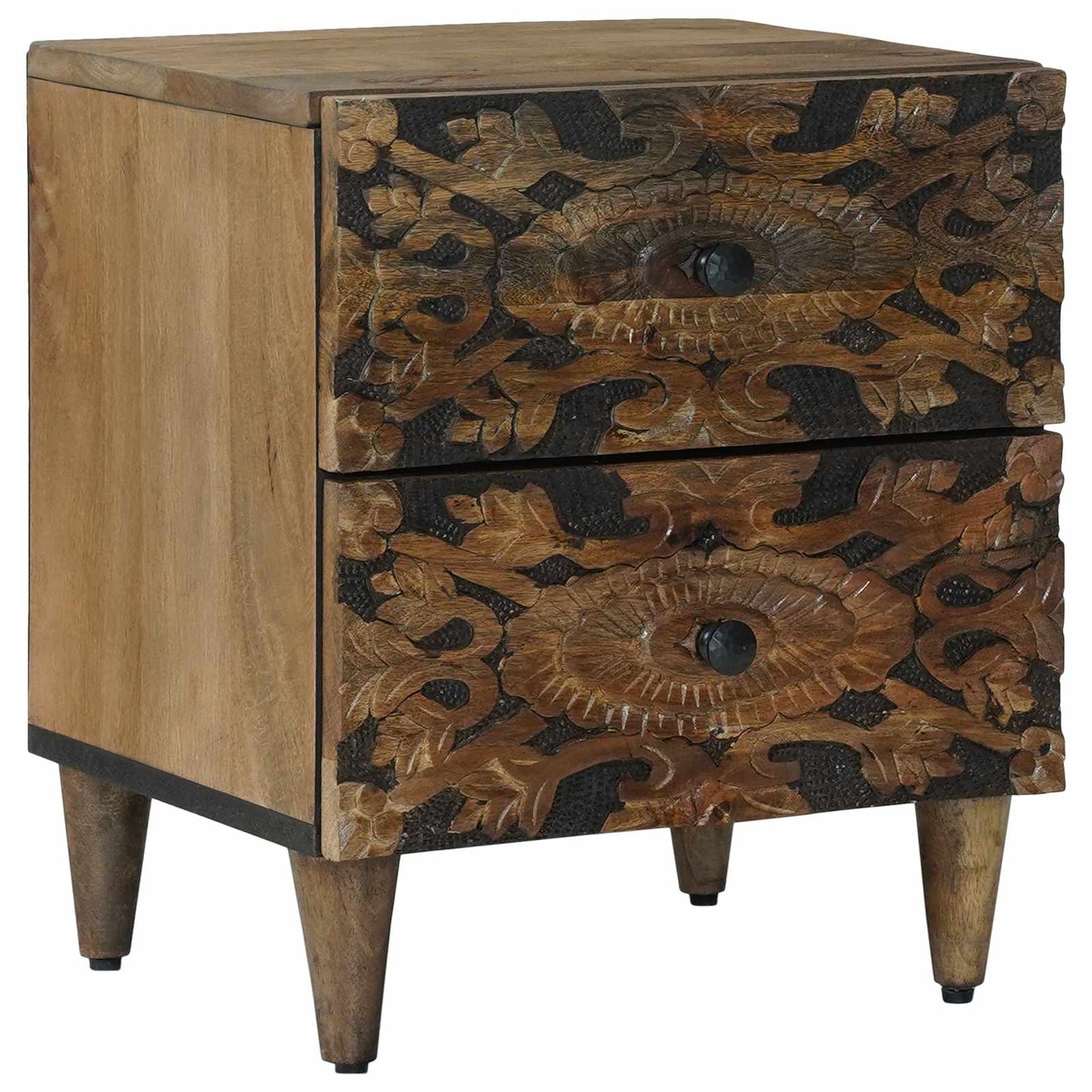 Bedside Cabinet Brown 40 x 33.5 x 46 cm Solid Mango Wood