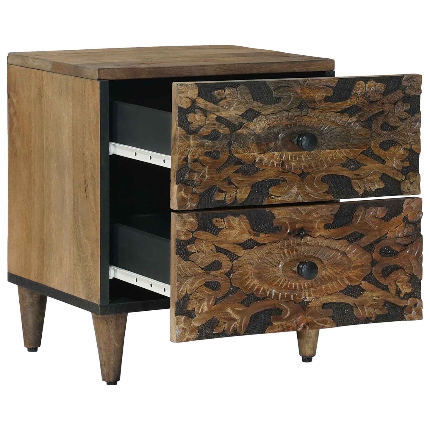 Bedside Cabinet Brown 40 x 33.5 x 46 cm Solid Mango Wood