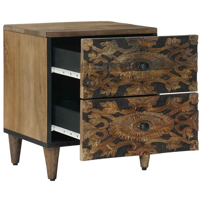 Bedside Cabinet Brown 40 x 33.5 x 46 cm Solid Mango Wood