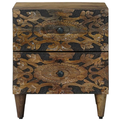 Bedside Cabinet Brown 40 x 33.5 x 46 cm Solid Mango Wood