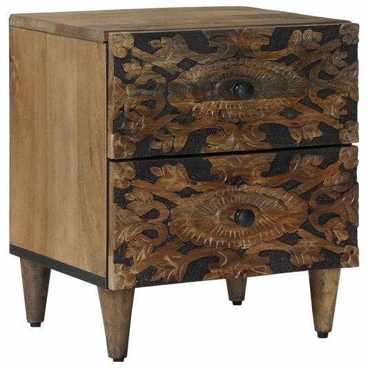 Bedside Cabinet 2 pcs Brown 40 x 33.5 x 46 cm Solid Mango Wood