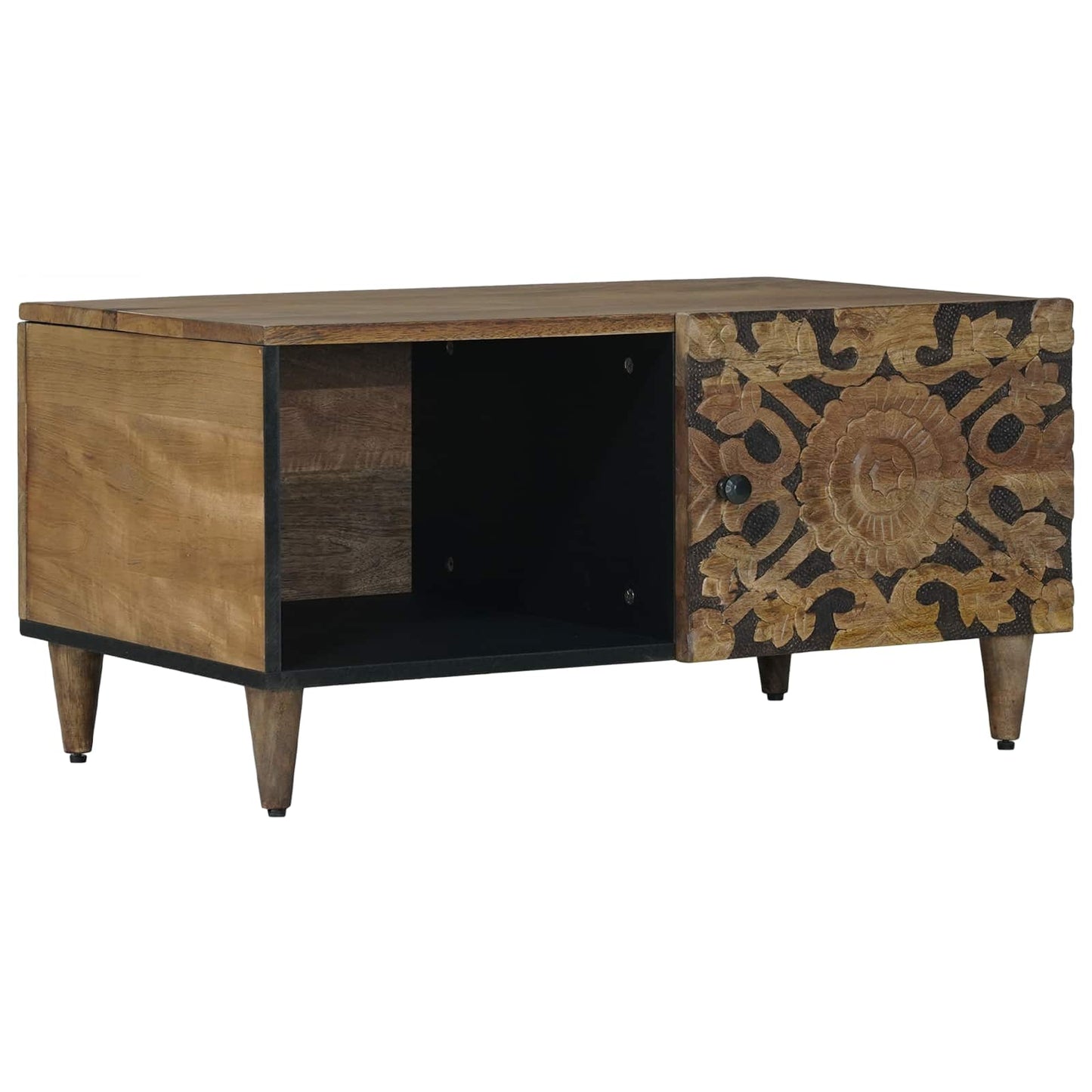 Coffee Table Brown 80 x 50 x 40 cm Solid Mango Wood