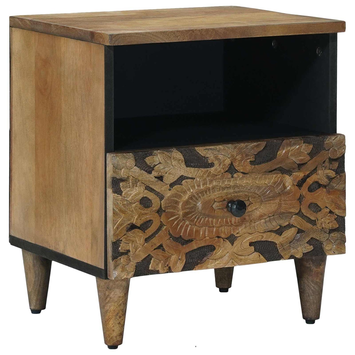 Bed cabinet 2 pcs Brown 40 x 33 x 46 cm Solid Mango Wood