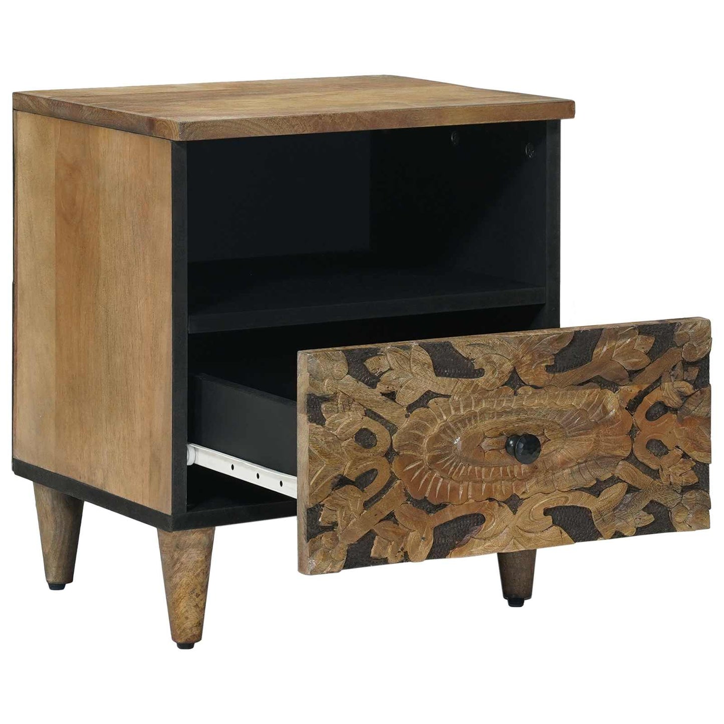 Bed cabinet 2 pcs Brown 40 x 33 x 46 cm Solid Mango Wood