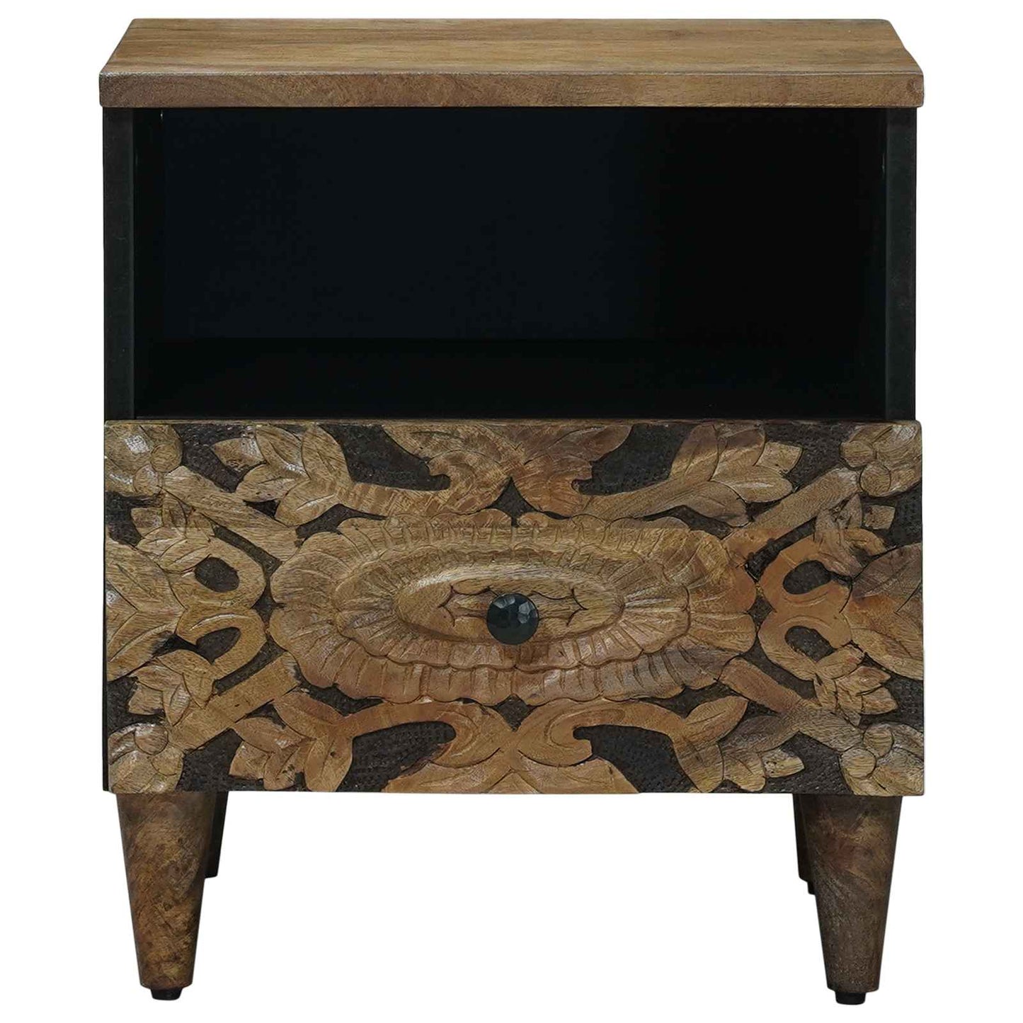 Bed cabinet 2 pcs Brown 40 x 33 x 46 cm Solid Mango Wood