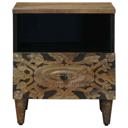Bed cabinet 2 pcs Brown 40 x 33 x 46 cm Solid Mango Wood