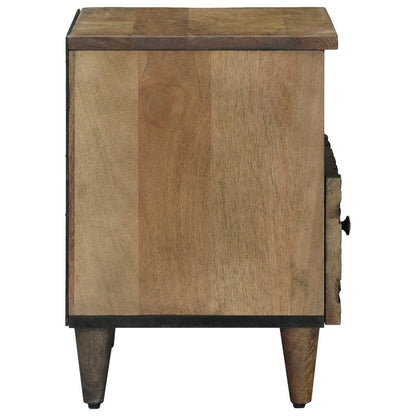 Bed cabinet 2 pcs Brown 40 x 33 x 46 cm Solid Mango Wood
