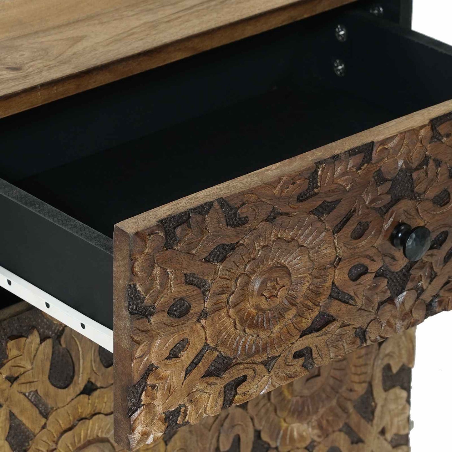 Bed cabinet with Drawer Brown 50 x 33 x 60 cm Solid Mango Wood