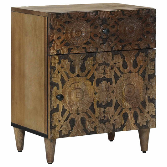 Bed cabinet Brown 50 x 33 x 60 cm Solid Mango Wood