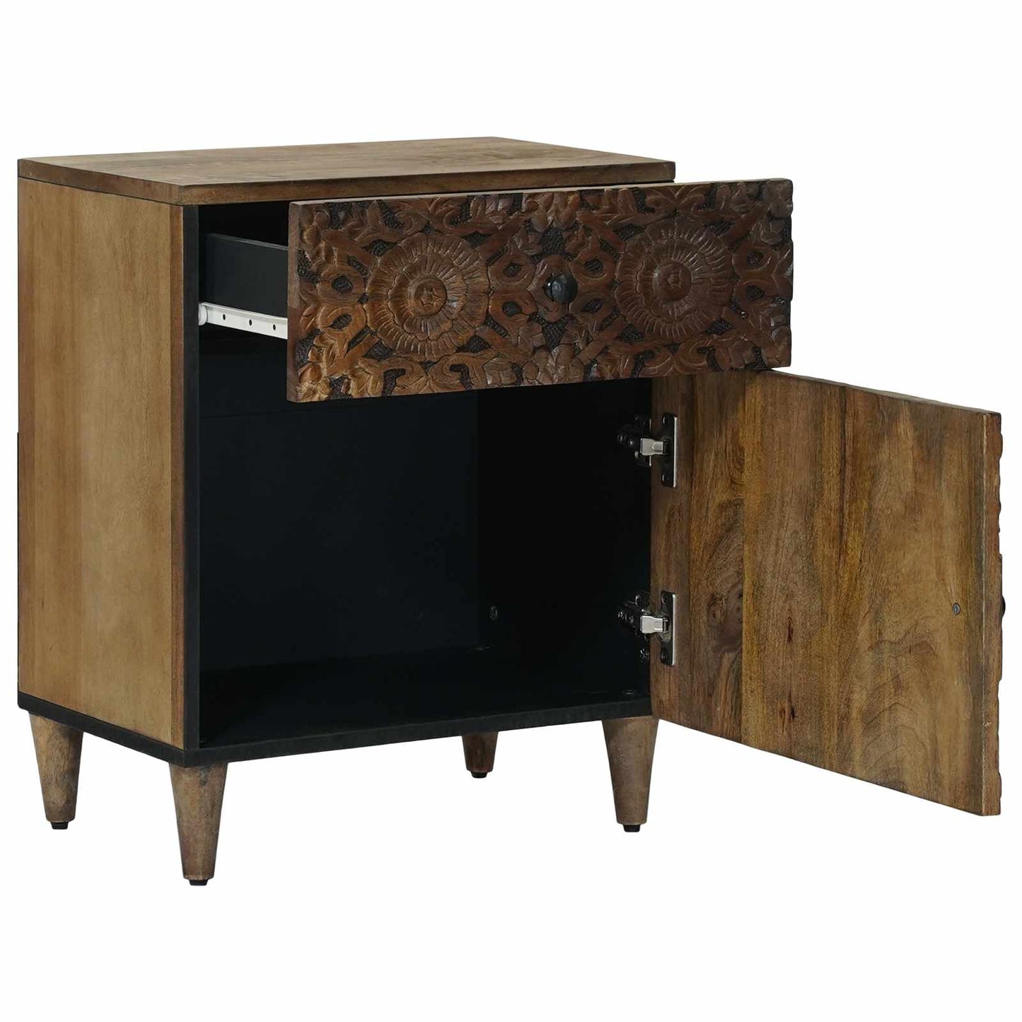 Bed cabinet with Drawer Brown 50 x 33 x 60 cm Solid Mango Wood