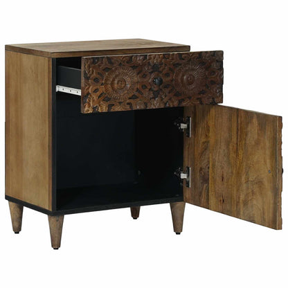 Bed cabinet with Drawer Brown 50 x 33 x 60 cm Solid Mango Wood