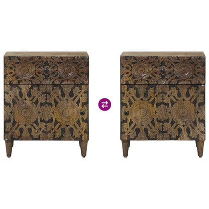 Bed cabinet with Drawer Brown 50 x 33 x 60 cm Solid Mango Wood